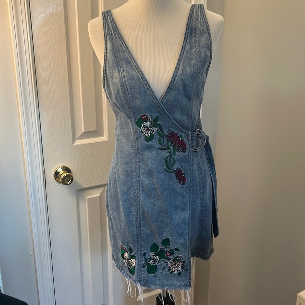 H&M Coachella jean wrap dress